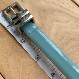 Stylish Sea Green Belt with Silver Buckle